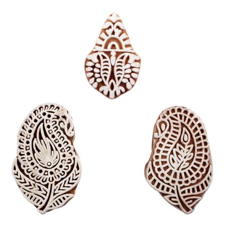 Set of 3 Piece New Mix Wooden Printing Block